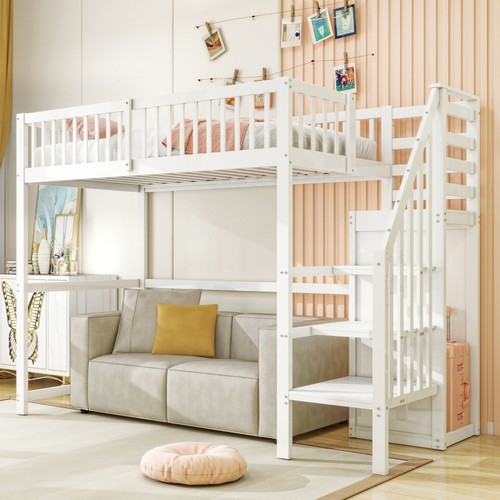 Hochbett mit treppe kinderbett - hochbett,