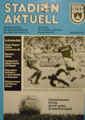 Stadionheft ssv ulm ksc - ulm,