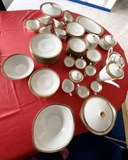 Hutschenreuther Hohenberg Service mit Gold und Platinrand – umfangreiches Set