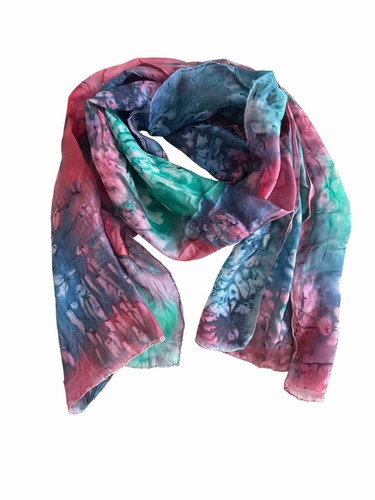 Batik seiden tuch mehrfarbig - batik,