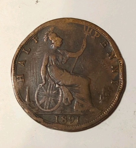 Half penny 1891 - half, penny,