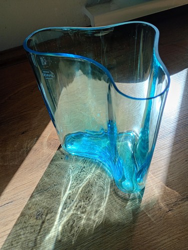 Scandinavian art glass vase - scandinavian,