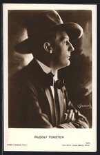 Schauspieler Rudolf Forster im Profil mit Hut, Ansichtskarte 