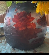 Überfangglas Vase Jugendstil