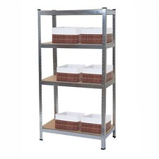 B-Ware Schwerlastregal MCW-D67, mit 6x Aufbewahrungskorb MCW-C21 verzinkt