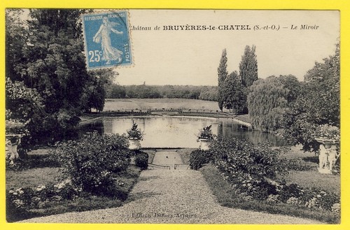 Cpa miroir parc jardin - -,