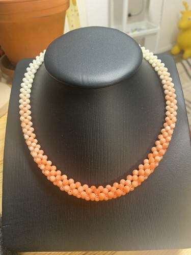 Korallen kette mit silber