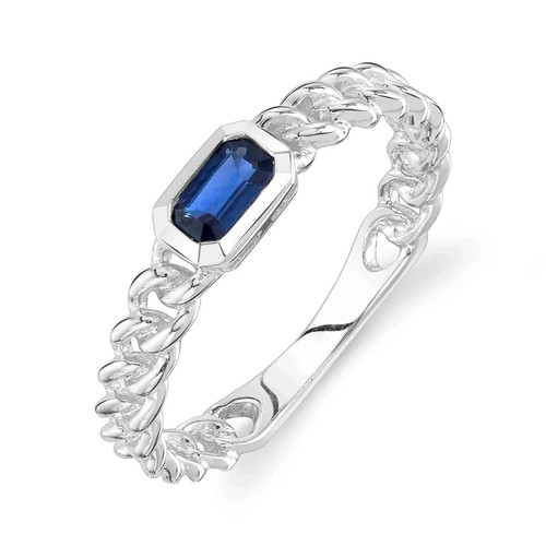 14k weissgold blau saphir link - 14k,