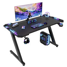 120×60cm Gaming Schreibtisch Gaming Tisch RGB LED Ergonomischer Computertisch