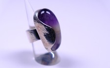 Unikat Ring 925er Silber mit riesigem Amethyst, Goldschmiede Katzler, 33,1 gr.