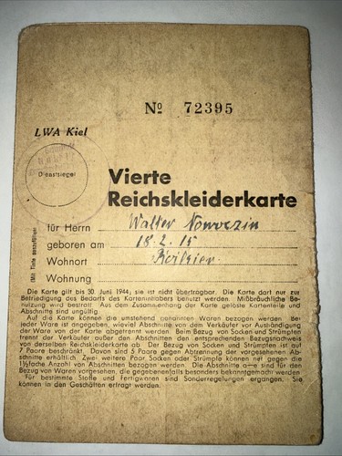 Vierte reichskleiderkarte lwa - reichskleiderkarte,
