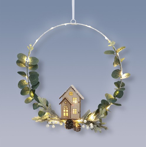 Led metall ring holz haus - metall,