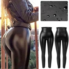 Hohe Taille PU-Leggings Frauen – Push-Up Effekt  Nicht durchsichtig Sexy & Komf.