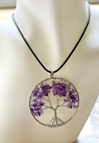 Amethyst lebensbaum anhänger - amethyst,
