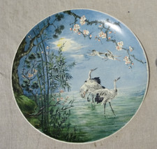 Alter Wand - Teller  Keramik Kraniche
