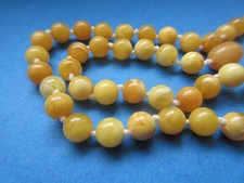  Bernstein Kugel Kette weiß