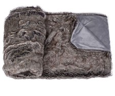 Kuscheldecke Chinchilla Pelzdecke Pelzimitat Wohndecke Sofadecke Bettüberwurf