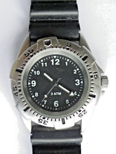 Herren Armbanduhr,schwarzes Kautschukband, 3ATM, Batteriewechsel notwendig