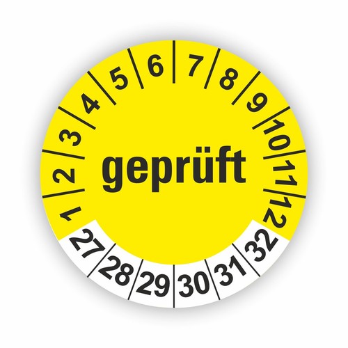 Geprüft prüfplaketten gelb - geprüft,
