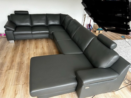 Ledercouch wohnlandschaft u - ledercouch, /