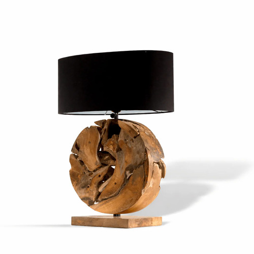 Globe wurzelholz tischlampe - globe,