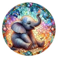 10x sticker elephant stained