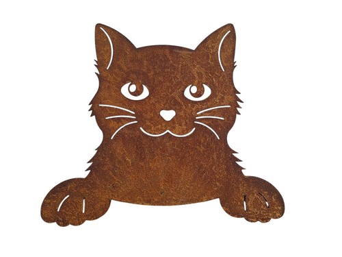 Gartendeko katze aus edelrost - gartendeko,