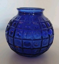 DDR Glasvase blau in Kugelform Berliner Fernsehturm 10,5 x 10,5 cm