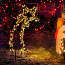 SALCAR LED Gartenstecker Sternschnuppe Lichterkette Weihnachtsdeko Stern Außen