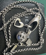 Jette Joop Satellit Kette & 3 Jette Charms Herz Kugel Würfel Charm