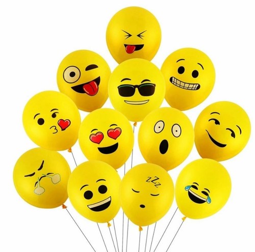 Emoji latex luftballons gelb - emoji,