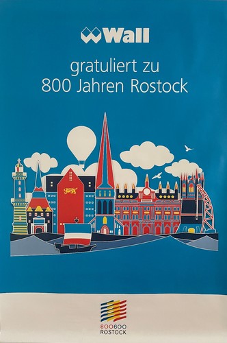 Poster plakat rostock skyline - rostock,