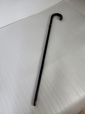 Antiker Spazierstock mit 800er Silbermanschette – dunkles Hartholz – Monogramm K