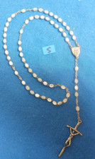 ?alter Rosenkranz?Gebetskette weiß olivenförmige Perlmutt Glas Perlen S ERBE