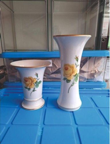 Meissner porzellan vase gelbe - meissner,