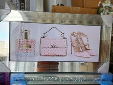 Valentino 3D Parfum Flakon Liquid Glitter Art Bild im Spiegelrahmen