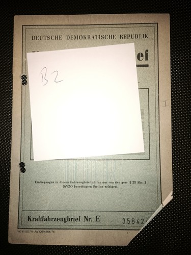 Ddr kfz brief trabant 601 - ddr,