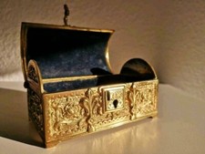 Erhard und Söhne Schatulle um 1920, Jugendstil Messing Antiquität