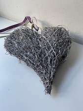 Holz Geflecht Deko Herz Shabby