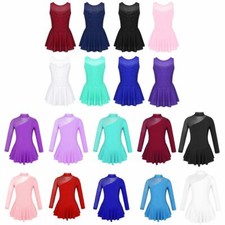 Mädchen Eiskunstlauf Kleid Ballett Trikot Tanzkleid mit Glitzernden Strass Kleid