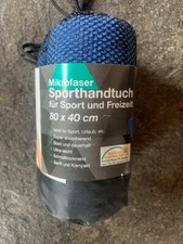 Sporthandtuch 40 x 80 Blau Microfaser in praktischem Beutel