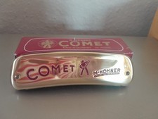 Hohner Comet Mundharmonika, gold, neuwertig