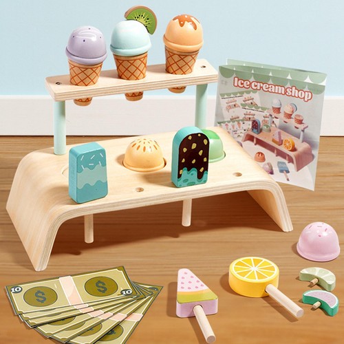 Eiscreme set aus holz - eiscreme-set,