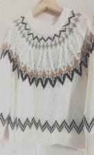 Esprit Strickpullover Damen Norwegerpullover aus 100% Baumwolle