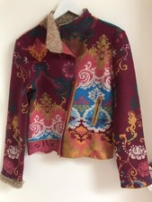 IVKO Strickjacke Damen Jacke Gr. 38 Blumen reine Wolle