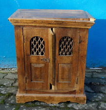 Antik Holz Kommode Jali Eisen Kolonial Möbel Beistelltisch Nachttisch Schrank