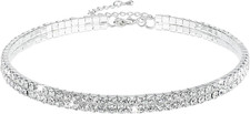 Strass choker halsband - choker, silber