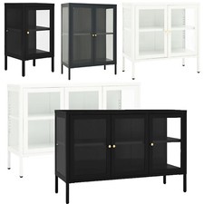 Sideboard Küchenschrank Kommode Dielenschrank Beistellschrank Stahl Glasregal DE