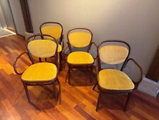 Thonet 214 F Wiener Kaffeehausstuhl Bugholz Stuhl Mahagoni gepolstert 4 Stück