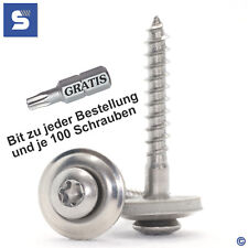Spenglerschrauben Edelstahl A2 V2A | Dichtscheibe 15mm | 4,5x20 - 250 mm | Torx